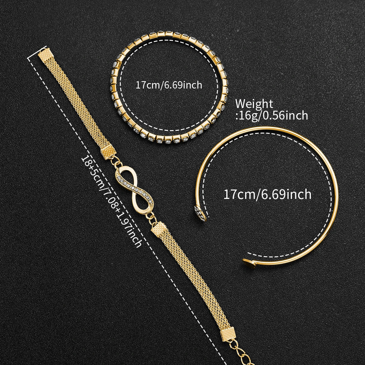 4pcs Fashion Watches Bracelets Set , Another accessible watch & bracelet set choice.