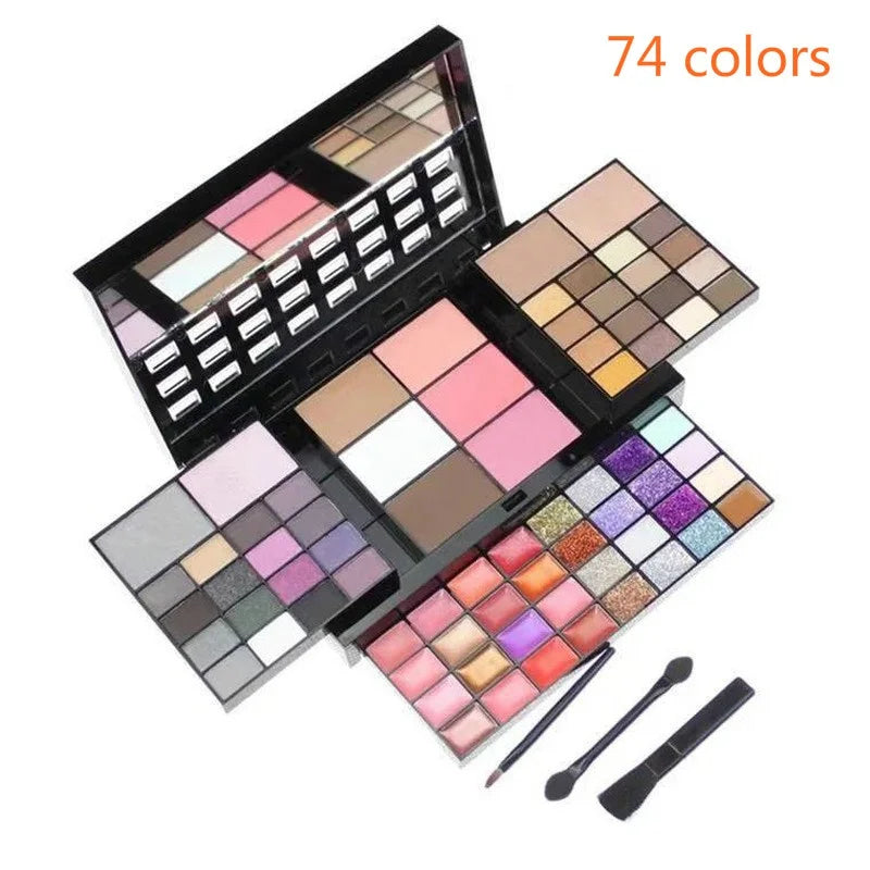 Luxury Glitter & Matte Eyeshadow Palette – Full Color Makeup Kit for Women