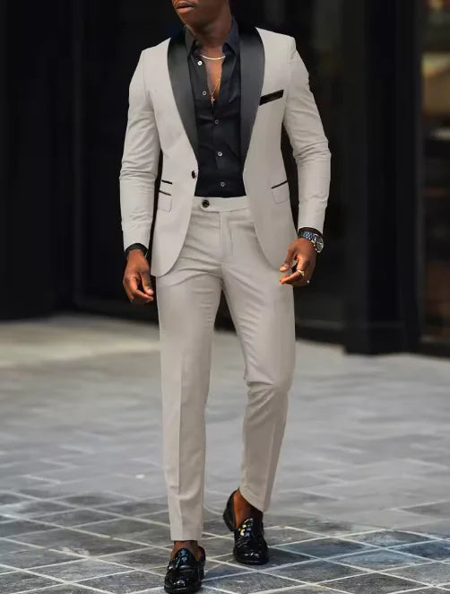 High Quality Men’s 2-Piece Suit – Slim Fit Blazer & Pants for Wedding, Prom & Business