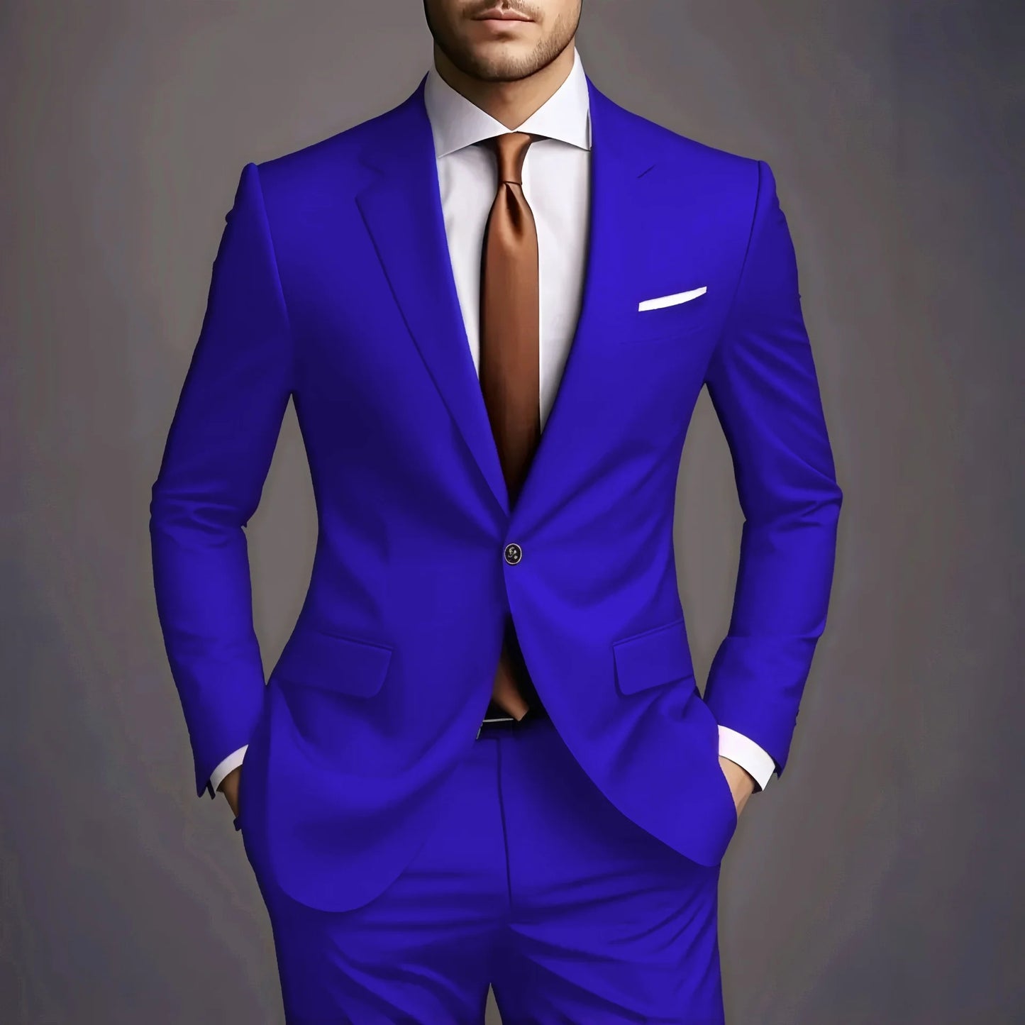 Fashion Korean Style Men’s Suit – Elegant 2-Piece Slim Fit Wedding Tuxedo