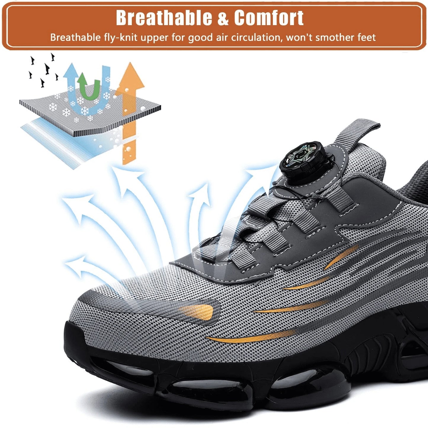 Heavy-Duty Steel Toe Work Shoes for Men – Slip-Resistant Protective Sneakers
