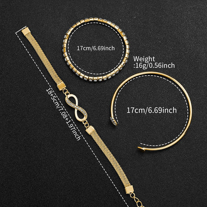 4pcs Fashion Watches Bracelets Set , Another accessible watch & bracelet set choice.