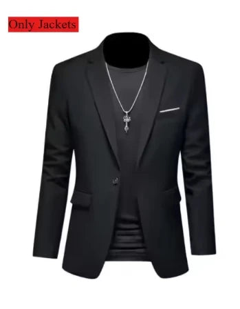 Fashion Korean Style Men’s Suit – Elegant 2-Piece Slim Fit Wedding Tuxedo