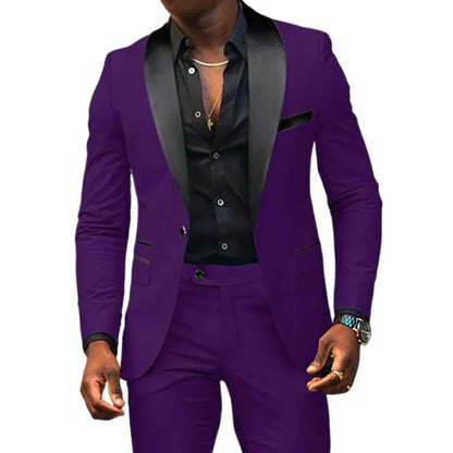 High Quality Men’s 2-Piece Suit – Slim Fit Blazer & Pants for Wedding, Prom & Business