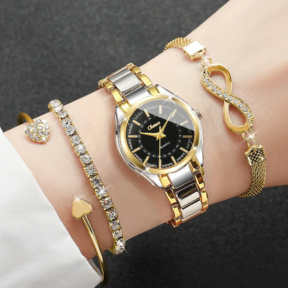 4pcs Fashion Watches Bracelets Set , Another accessible watch & bracelet set choice.
