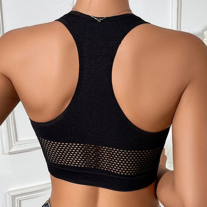 .Fashion Fishnet Crop Tank Top – Women’s Hollow-Out Sexy Casual Top