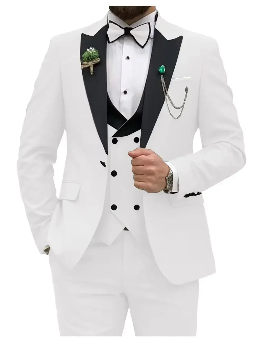 Classic Blue Men’s Suit – Slim Fit Double-Breasted 3 Piece Tuxedo Set