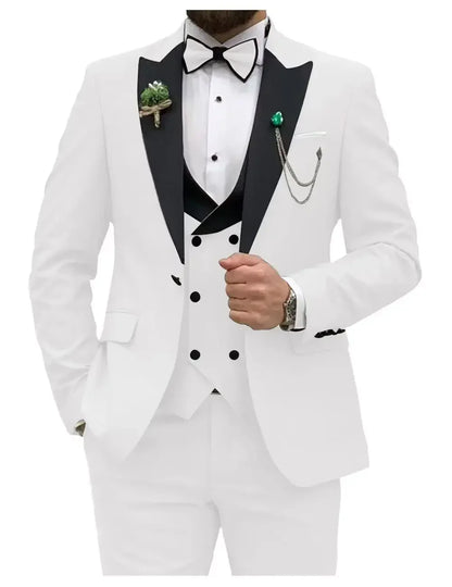 Classic Blue Men’s Suit – Slim Fit Double-Breasted 3 Piece Tuxedo Set