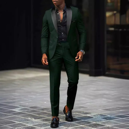 High Quality Men’s 2-Piece Suit – Slim Fit Blazer & Pants for Wedding, Prom & Business