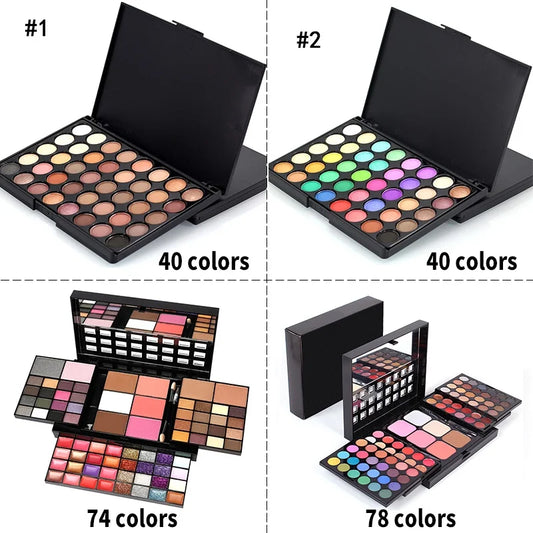 Luxury Glitter & Matte Eyeshadow Palette – Full Color Makeup Kit for Women